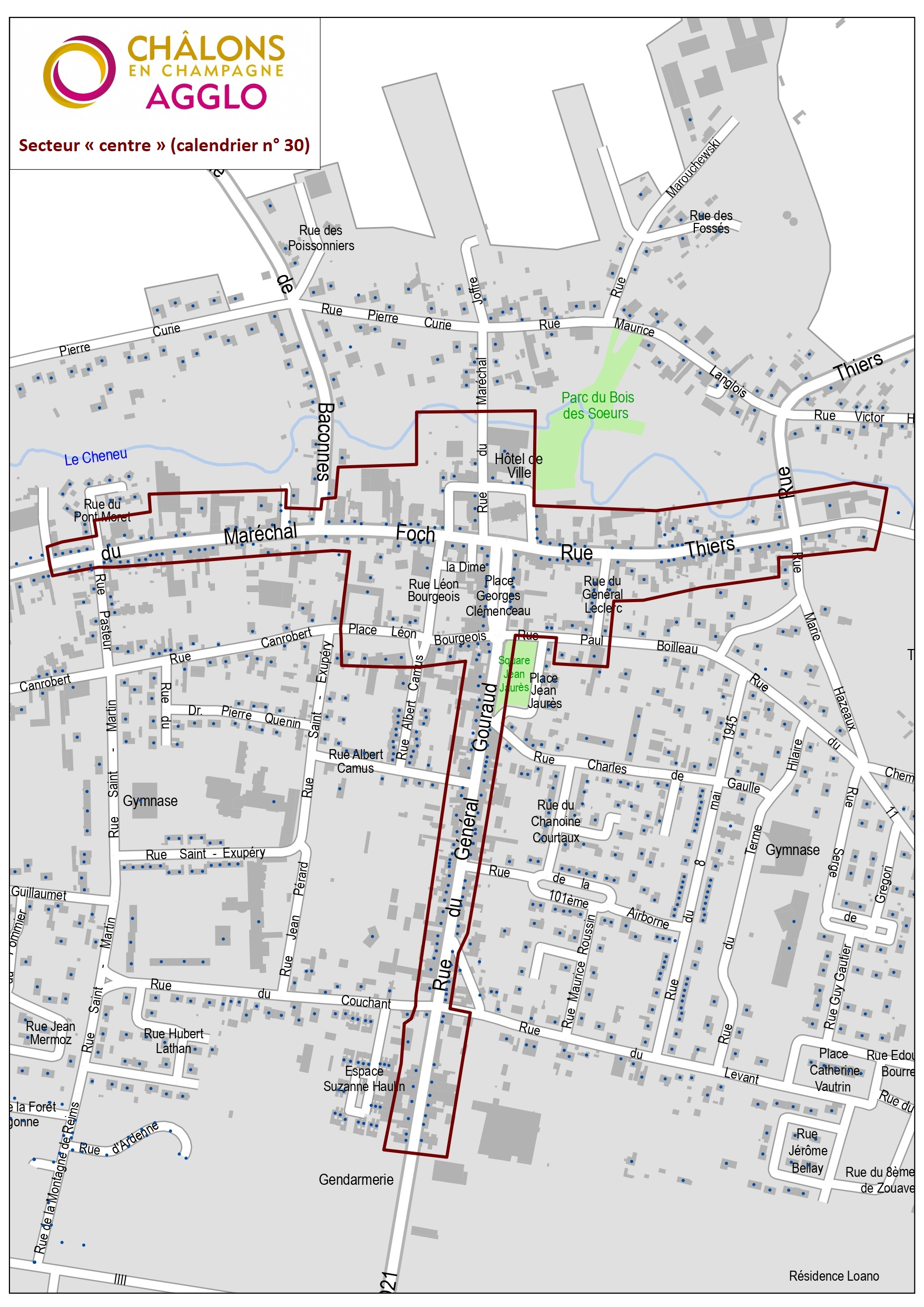 Plan du secteur Centre 30 Mourmelon