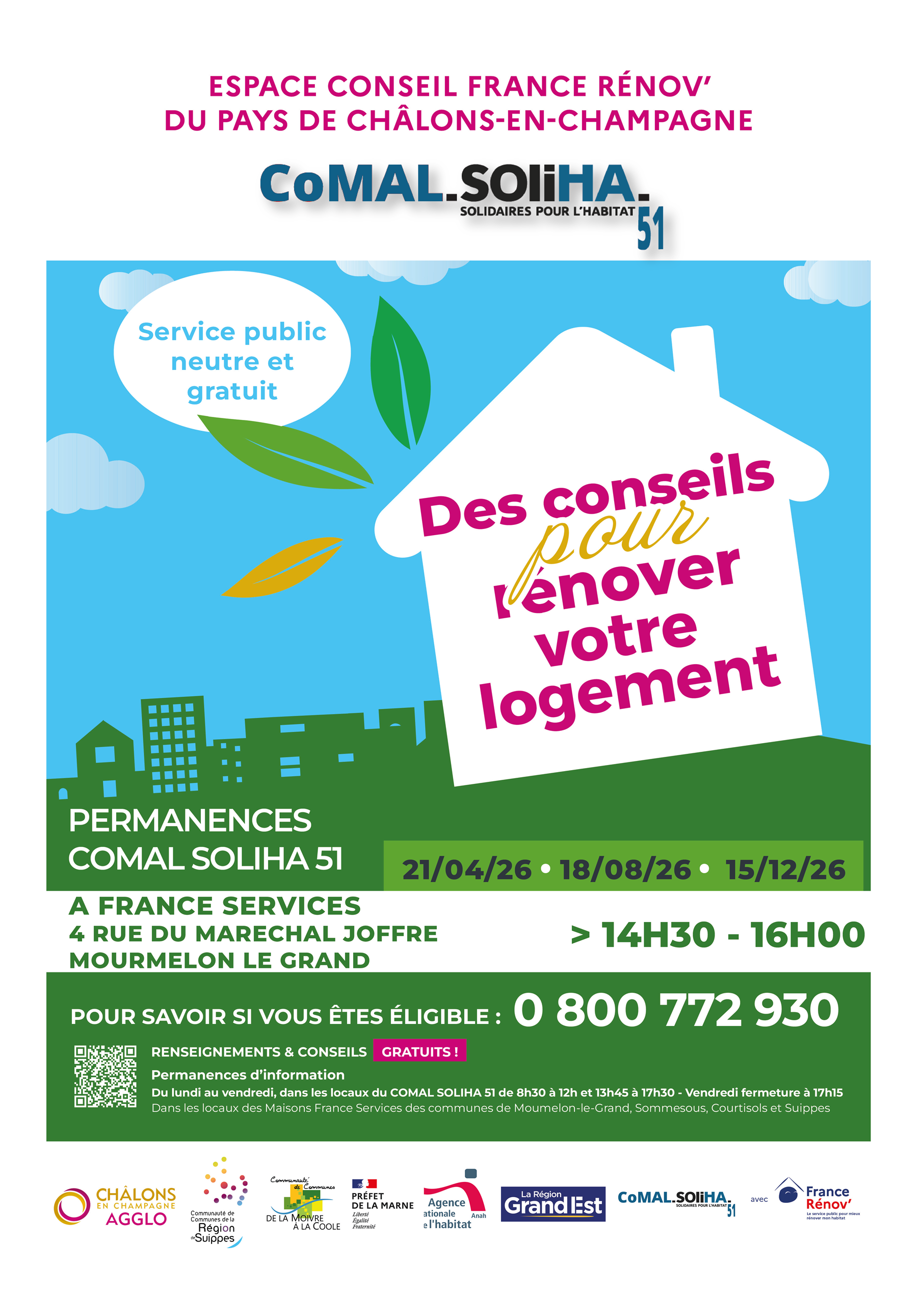 Mourmelon 2025 2026 permanences comal51